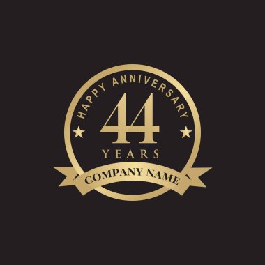 44. yıl dönümü logo tasarım şablonu
