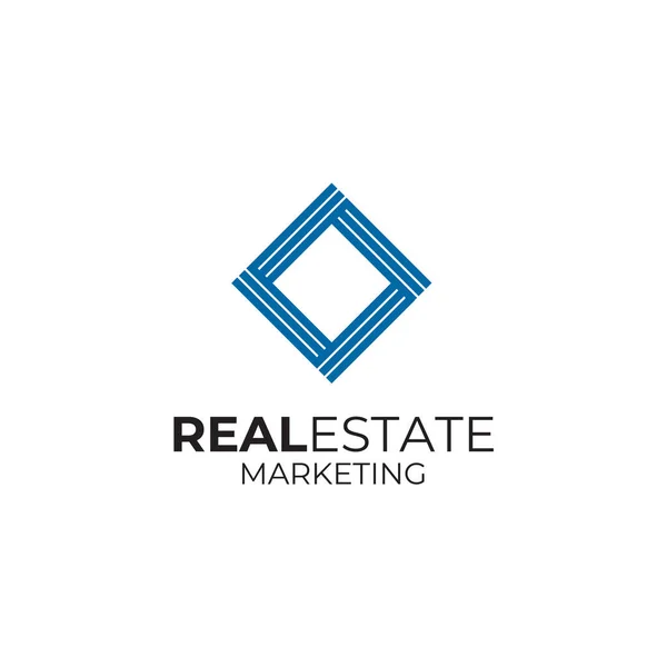 Real Estate Marketing Logo Design Vector Template — Stock Vector