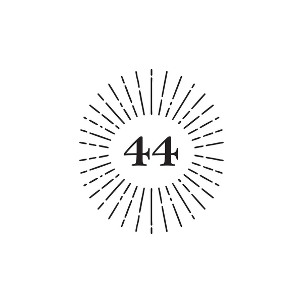44周年記念ロゴデザインベクターテンプレート — ストックベクタ