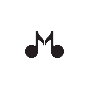 M harfi şablonuyla birlikte müzik notası logosu