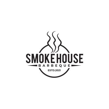 Barbekü logo tasarım vektör şablonu