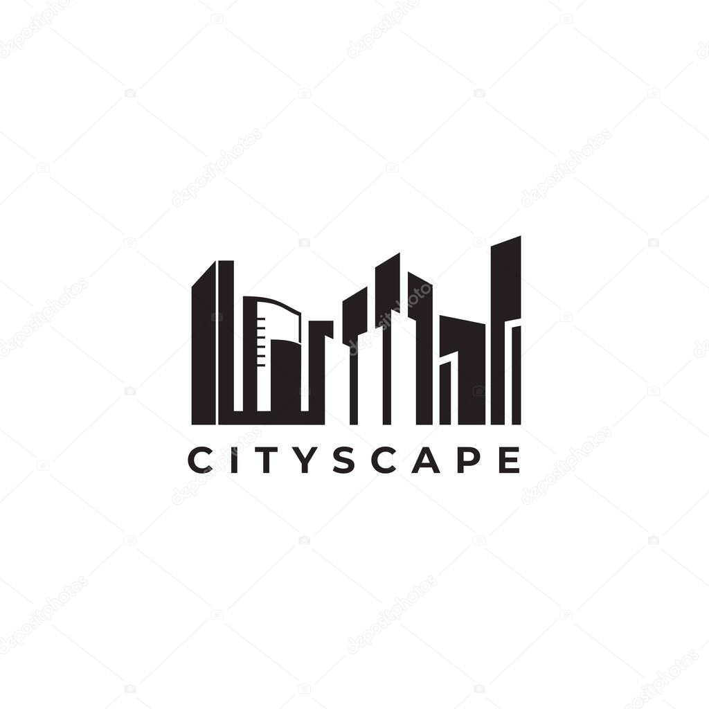 City scape building logo design vector template