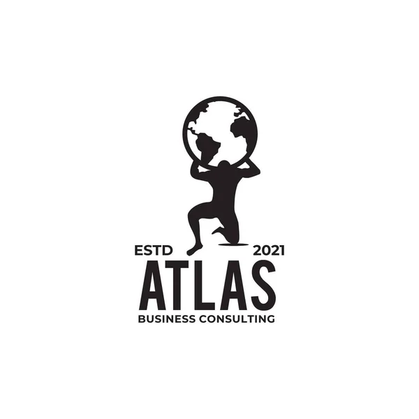 Atlas Dünya Logo Tasarım Şablonu Kaldırıyor — Stok Vektör