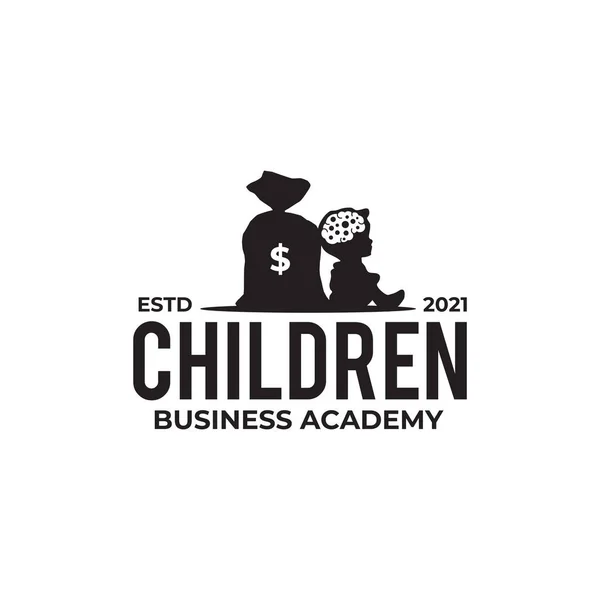 Modelo Design Logotipo Academia Negócios Crianças — Vetor de Stock