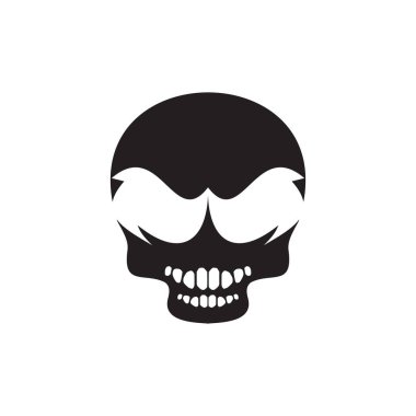 Kafatası baş logo tasarım vektör şablonu