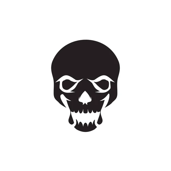 Skull Head Logo Design Vector Template — Stock Vector