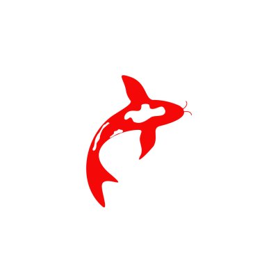 Koi balığı logo tasarım vektör şablonu