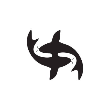 Koi balığı logo tasarım vektör şablonu