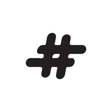 Popüler hashtag logo tasarım vektör şablonu