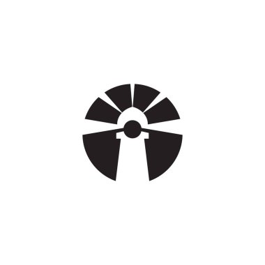 Işık evi logo tasarım vektör şablonu