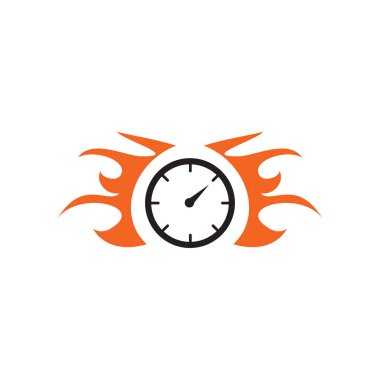 Hız göstergesi simgesi logo tasarım şablonu