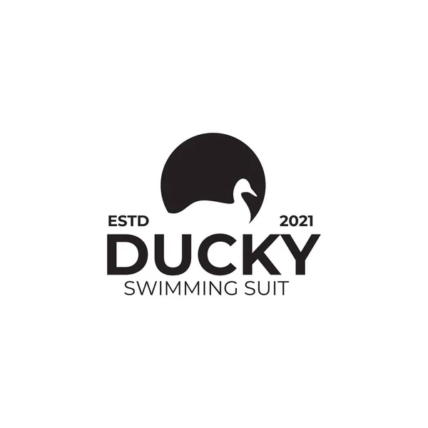 Ente Logo Design Vorlage Für Badeanzug Unternehmen — Stockvektor