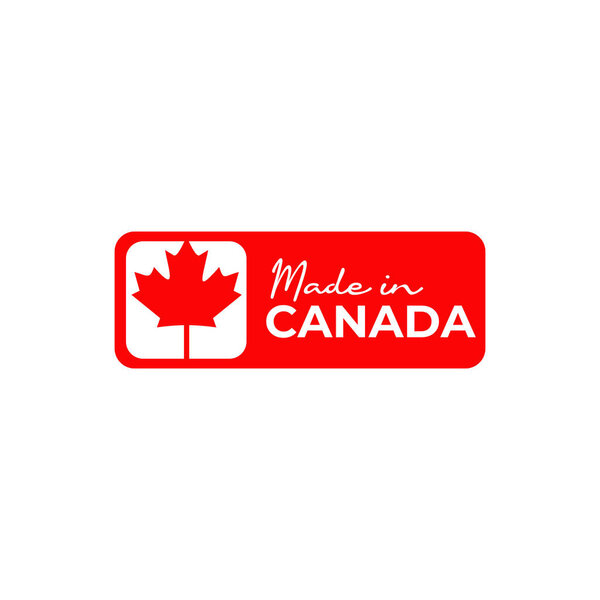 Label made in canada logo design vector template