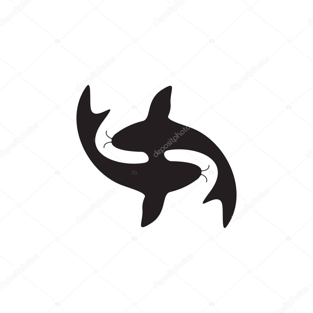 Koi fish logo design vector template
