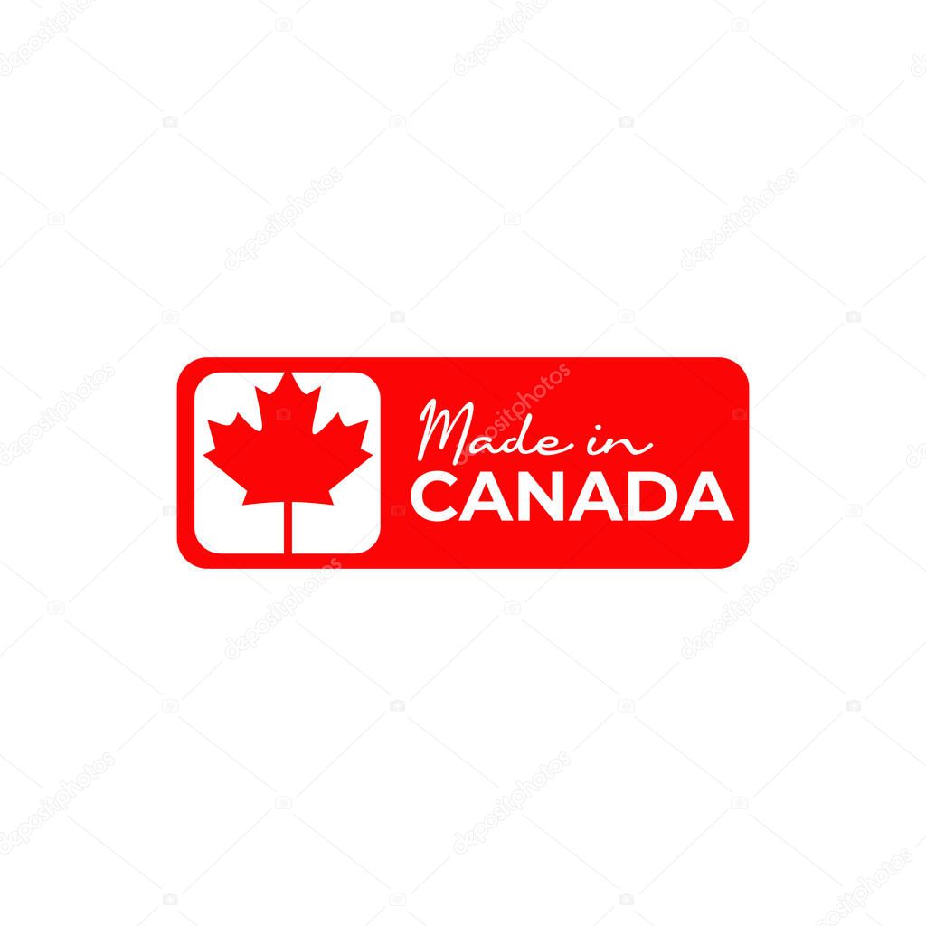 Label made in canada logo design vector template