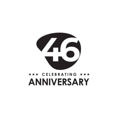 46. yıl dönümü logo tasarım şablonu