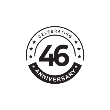 46. yıl dönümü logo tasarım şablonu