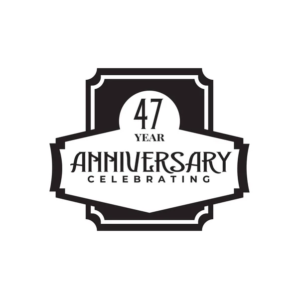 47周年記念エンブレムロゴデザインベクトルテンプレート — ストックベクタ