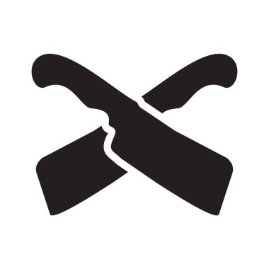 Siyah çapraz mutfak bıçağı vektör logosu tasarımı