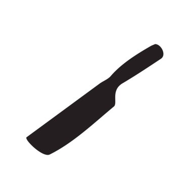 Tek siyah mutfak bıçağı siluet vektör logosu tasarımı