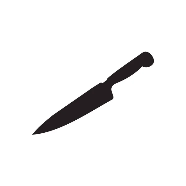 Solo Cuchillo Cocina Negro Silueta Vector Logo Diseño — Archivo Imágenes Vectoriales