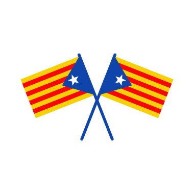 Katalonya bayrak simgesi logo tasarım şablonu