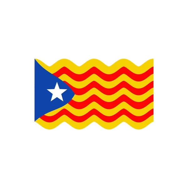Bandera Cataluña Icono Logo Diseño Vector Plantilla — Vector de stock