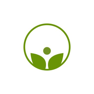 Yeşil yaprak topluluğu insanlar logo tasarımını yönetir