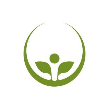 Yeşil yaprak topluluğu insanlar logo tasarımını yönetir