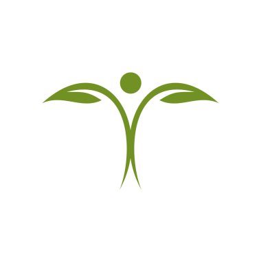 Yeşil yaprak topluluğu insanlar logo tasarımını yönetir