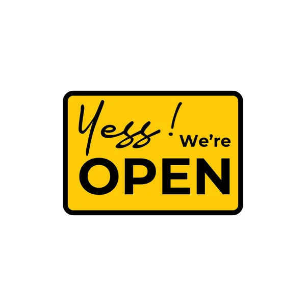 Hanging Open Sign Front Shop Vector Logo Design — Stock Vector