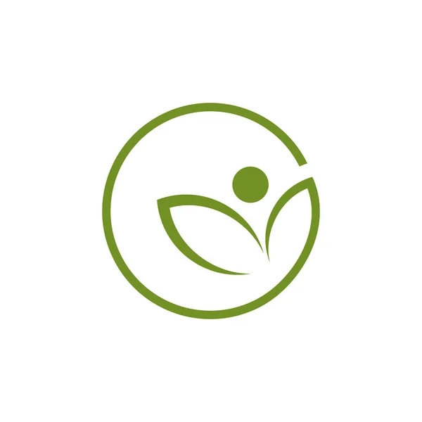 Gröna Löv Gemenskap Människor Vektor Logotyp Design — Stock vektor