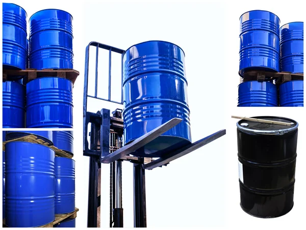 Conjunto dos tanques químicos armazenados no armazenamento de resíduos isolados — Fotografia de Stock