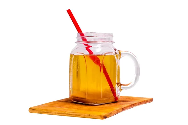 Házi Készítésű Erjesztett Nyers Kombucha Tea Készen Áll Ivásra Stock Kép