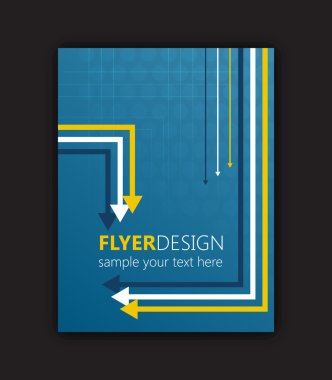 İş flyer şablonu veya ok deseni ile kurumsal afiş. 