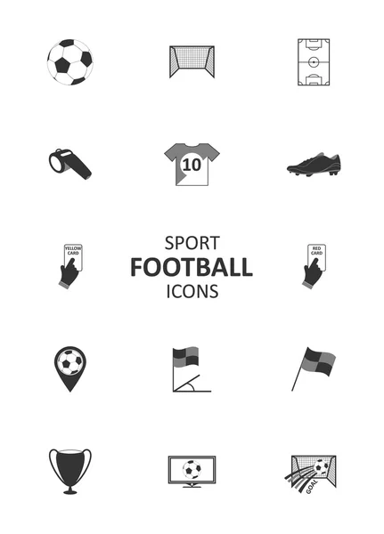 Basic soccer or football icons set. — Stock Vector