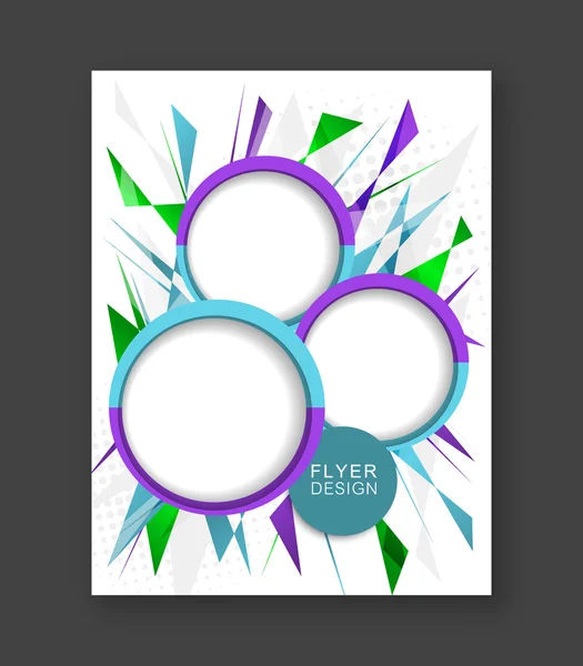 Flyer abstrait, design de couverture, brochure ou bannière d'entreprise avec motif triangulaire . — Image vectorielle