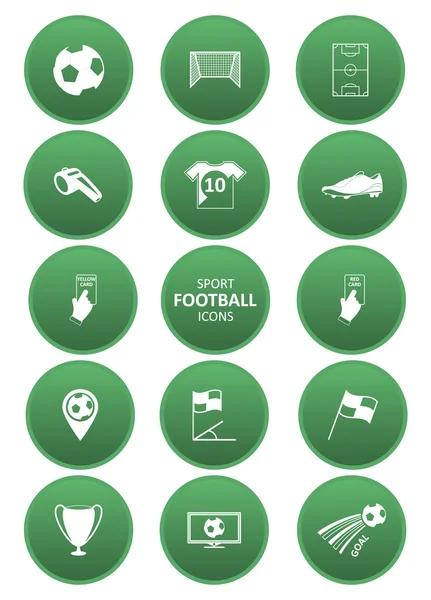 Football or soccer sport icons set. — Stock Vector