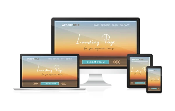 Duyarlı web tasarım web sitesi tanıtımı için açılış sayfası.