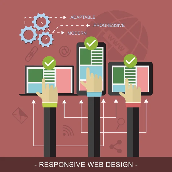 Responsive website design vector illustration. — Stock Vector