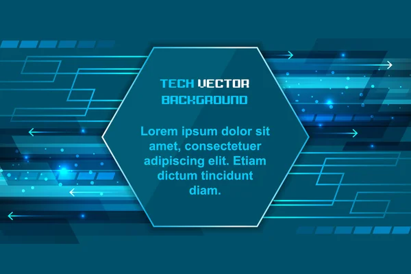 Technologiekonzept Vektordesign mit glänzenden Linien, Glitzern und Pfeilen. — Stockvektor