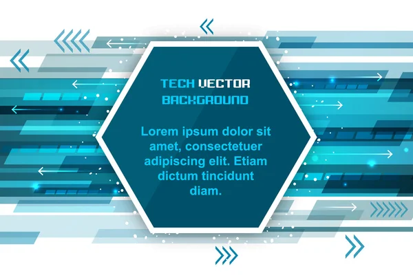 Sfondo astratto tecnologia con esagono e frecce . — Vettoriale Stock