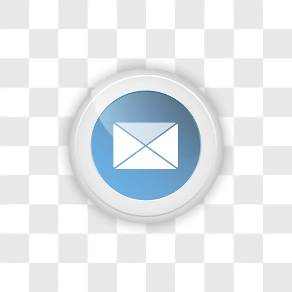 Enveloppe bouton Web ou e-mail sur un fond transparent . — Image vectorielle