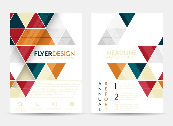 Flyer-Design mit geometrischem Muster. Corporate Banner oder Broschüre in DIN A4 Größe. — Stockvektor