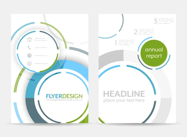 Modèle de dépliant d'affaires, brochure ou bannière d'entreprise avec motif circulaire. Format A4 . — Image vectorielle