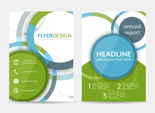 Business flyer template, brochure or corporate banner with circular pattern. A4 size. — Stock Vector