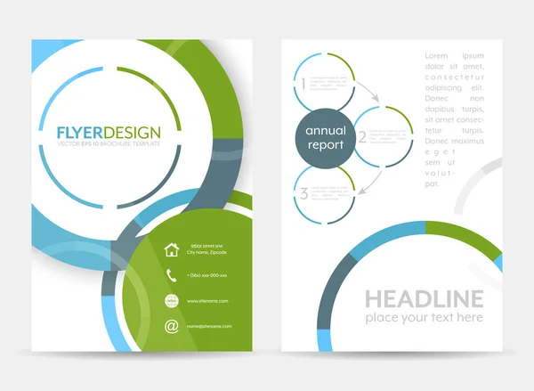 Modèle de dépliant d'affaires, brochure ou bannière d'entreprise avec motif circulaire. Format A4 . — Image vectorielle