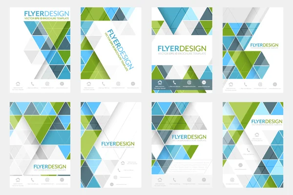 Set of business flyer template, brochure or corporate banner with geometric pattern. A4 size. — Stock Vector