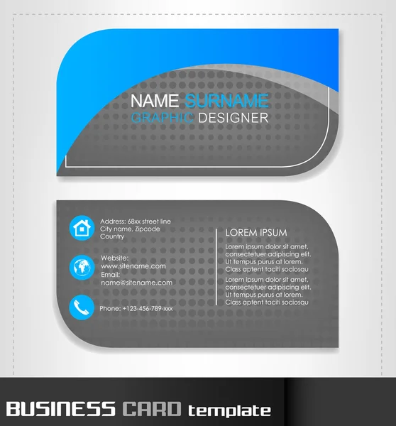 Business card template with halftone effect — Stock Vector