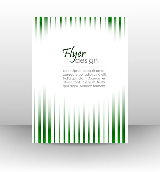 Business flyer template or corporate banner with green lines — Stock Vector